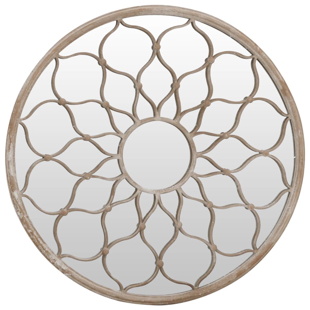 Miroir de jardin vidaxl autour de 60 x 3 cm de sable de fer -colore