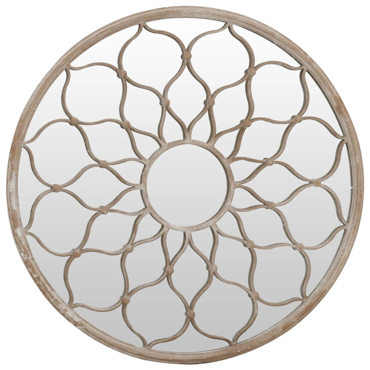 Miroir de jardin vidaxl autour de 60 x 3 cm de sable de fer -colore