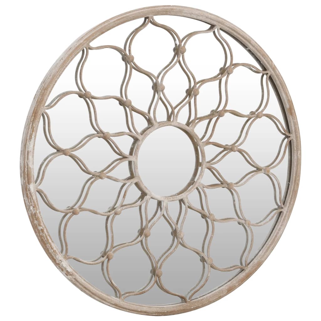 Miroir de jardin vidaxl autour de 60 x 3 cm de sable de fer -colore