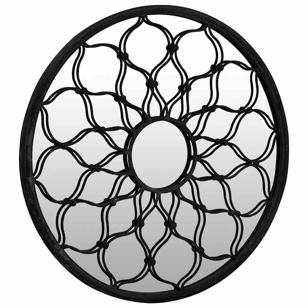Miroir de jardin vidaxl autour de 60 x 3 cm de fer noir