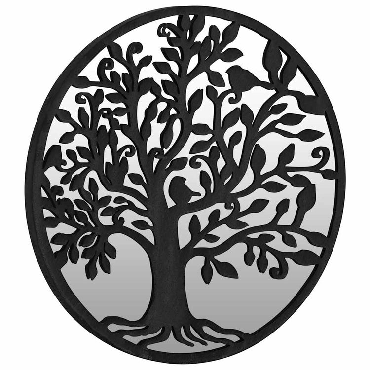 Miroir de jardin vidaxl autour de 40x2,5 cm de fer noir