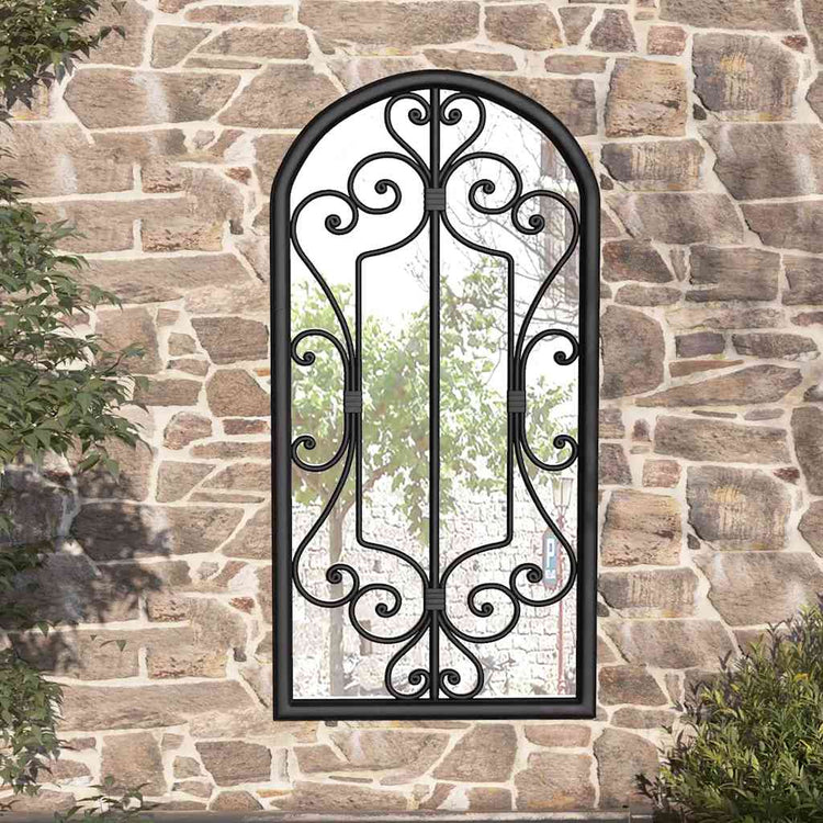 Vidaxl Garden Mirror 70x30 cm de fer noir