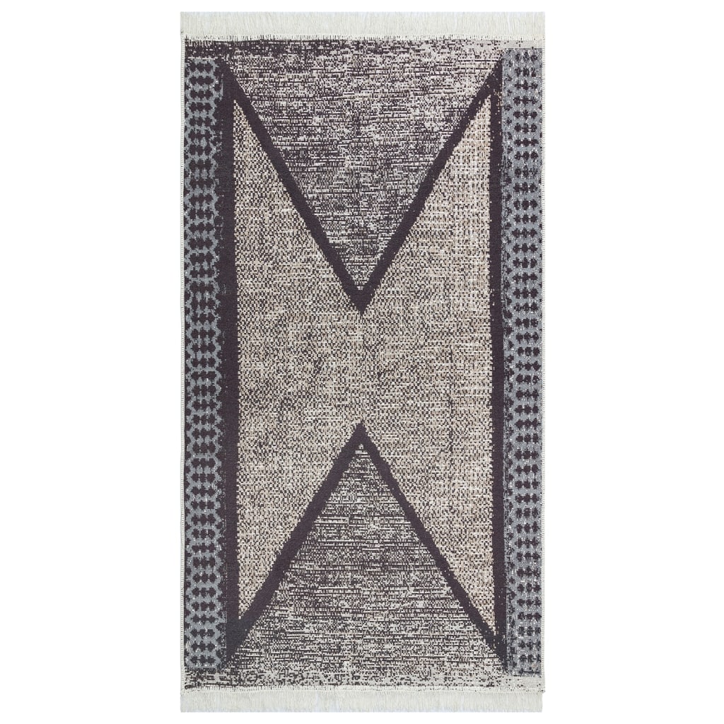 Viaxl tapis 120x180 cm Coton noir et gris