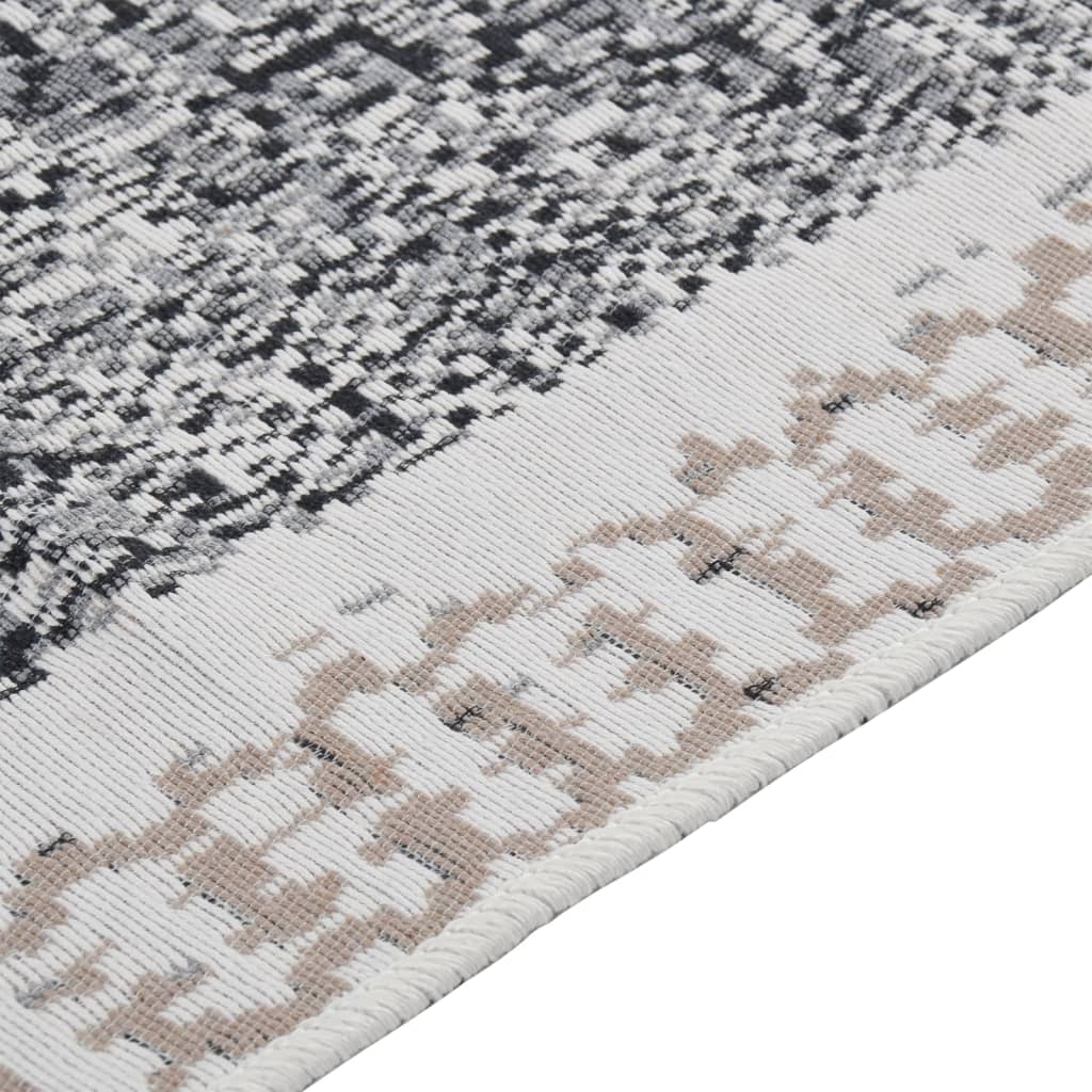 Viaxl tapis 120x180 cm Coton noir et gris