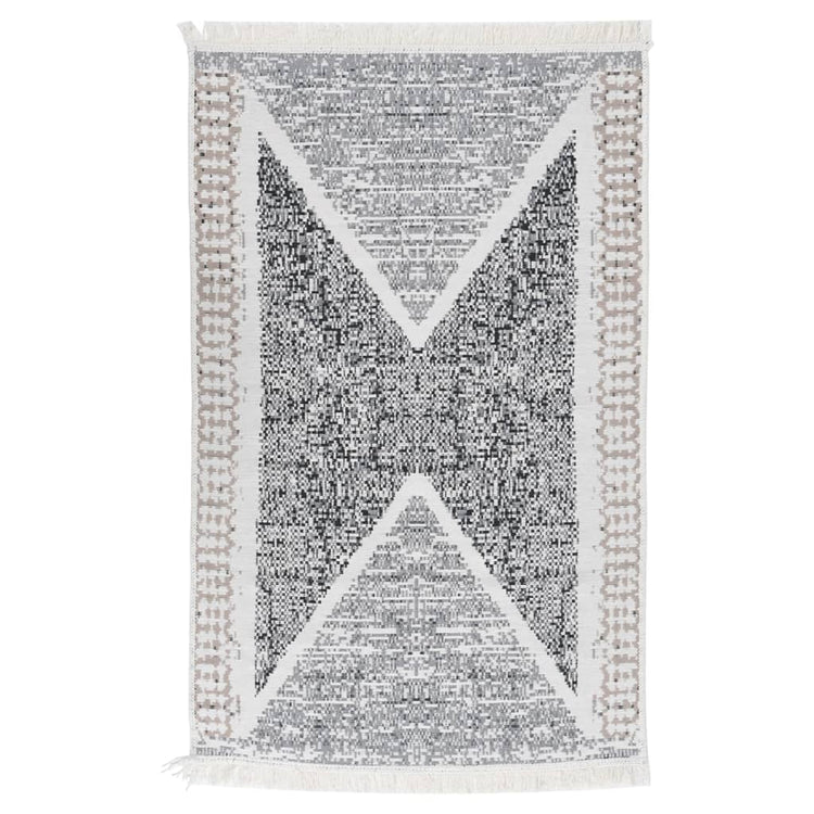 Tapis Vidaxl 160x230 cm Coton noir et gris