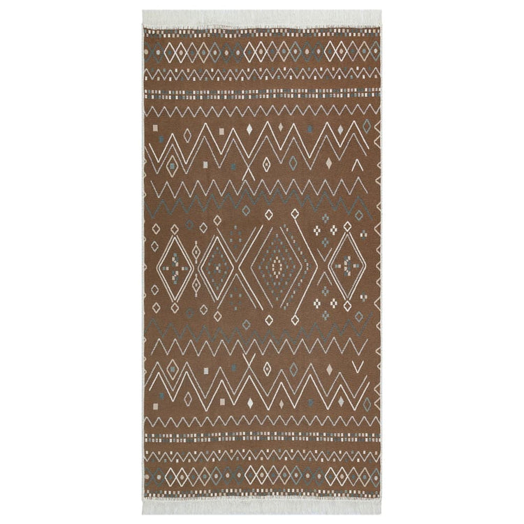 Viaxl tapis 120x180 cm beige coton et bleu