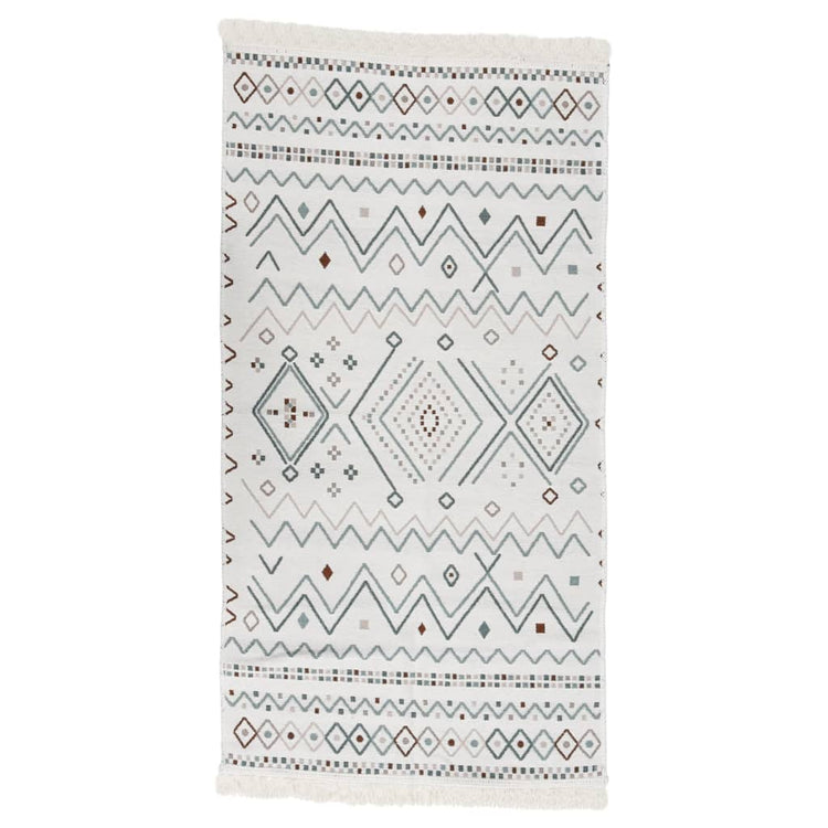 Tapis Vidaxl 160x230 cm Coton beige et bleu