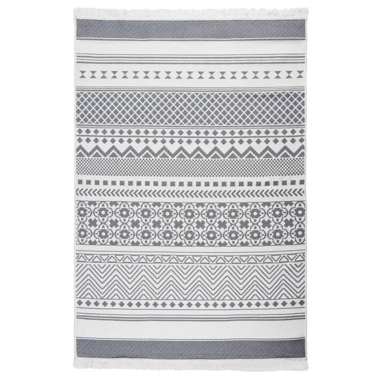 Tapis Vidaxl 160x230 cm Gris et blanc coton
