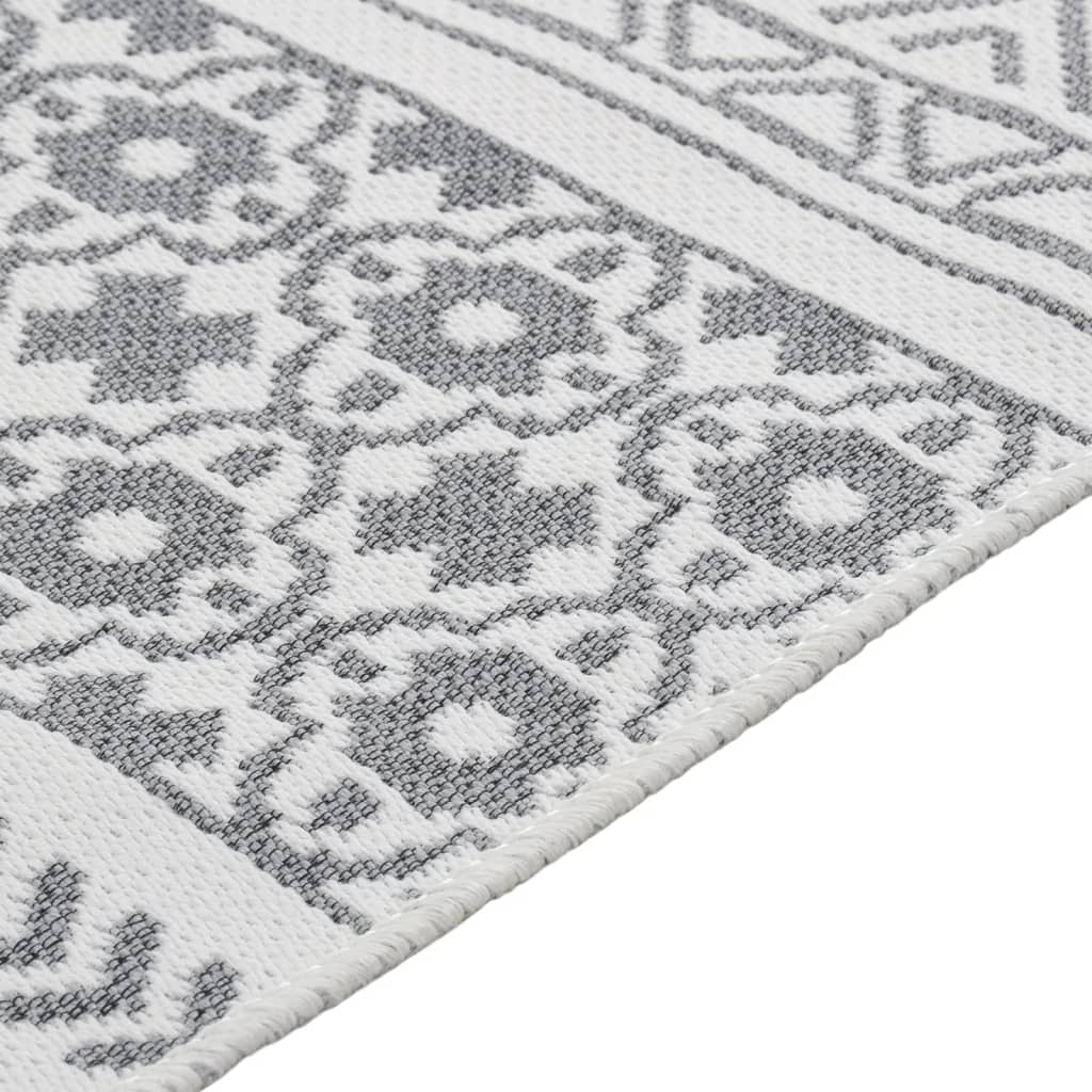 Tapis Vidaxl 160x230 cm Gris et blanc coton