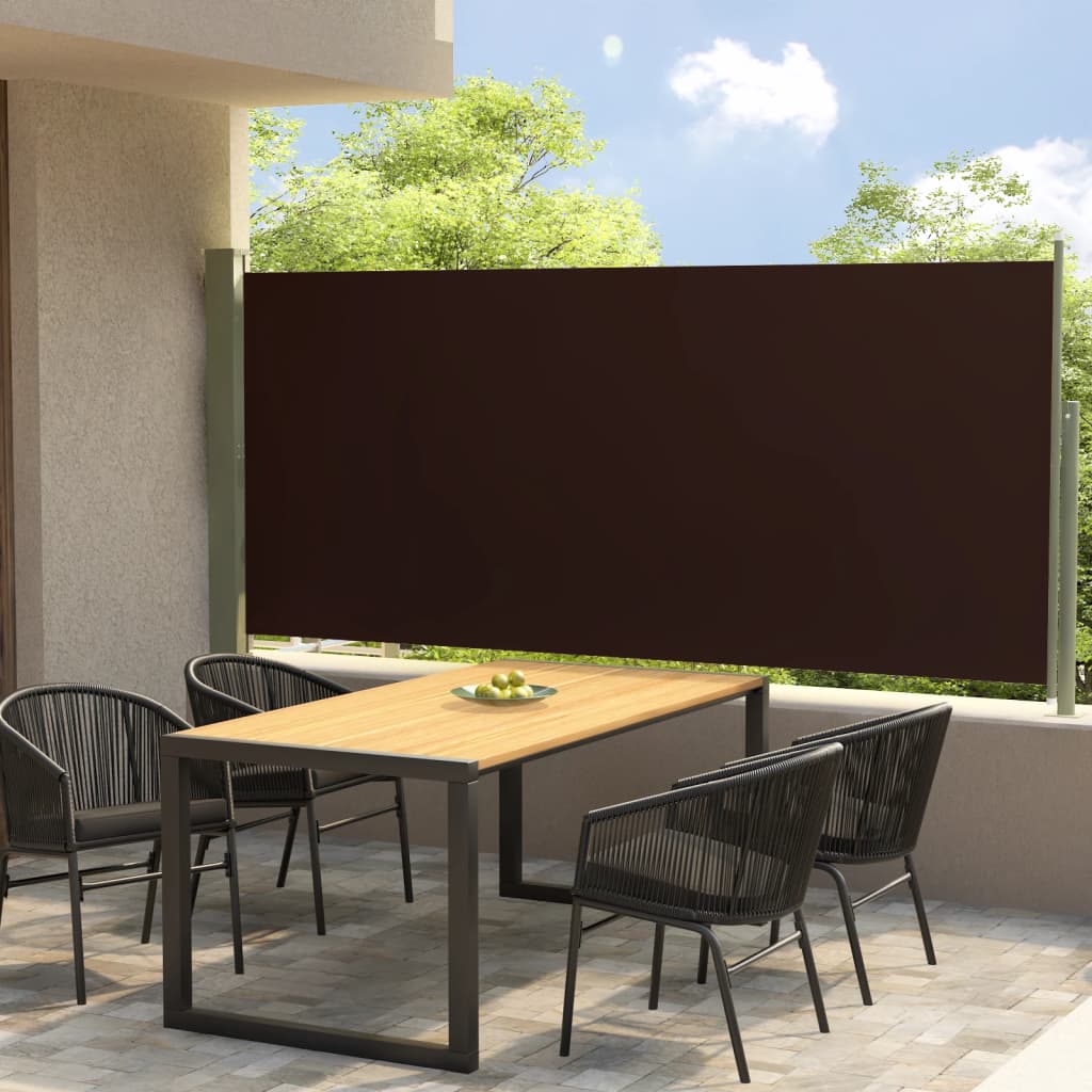 Écran de jardin vidaxl extensible 117x300 cm brun