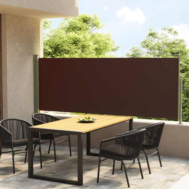 Écran de jardin vidaxl extensible 140x300 cm brun