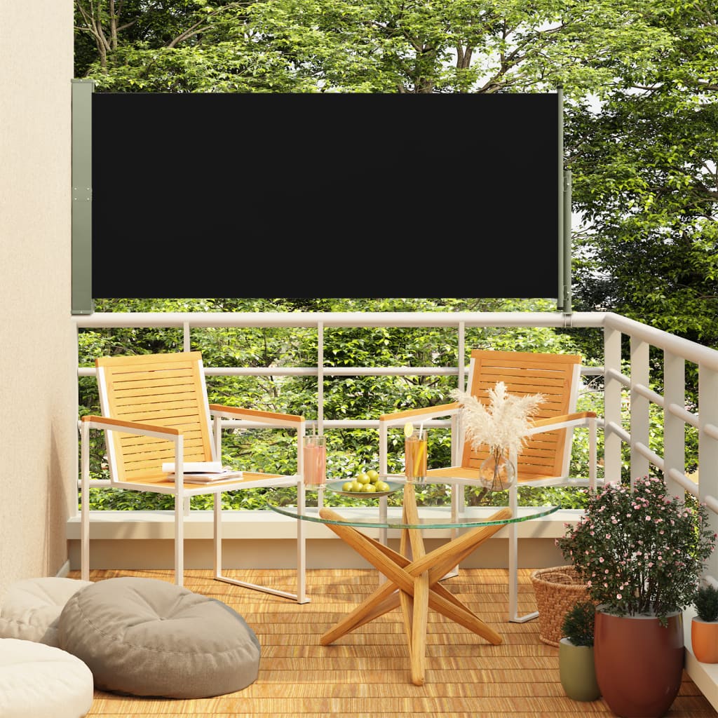 Écran de jardin vidaxl extensible 160x300 cm noir
