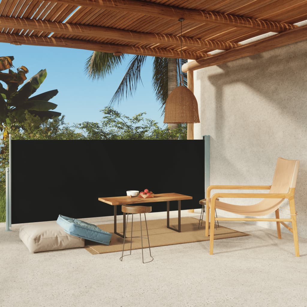 Pare-brise vidaxl extensible 117x300 cm noir
