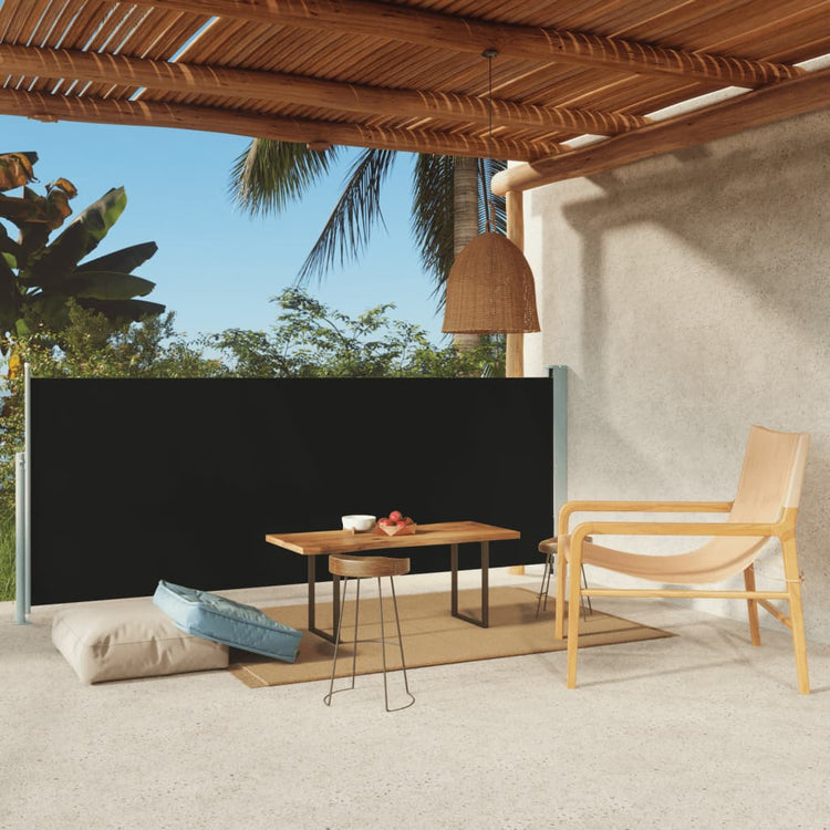 Pare-brise vidaxl extensible 117x300 cm noir