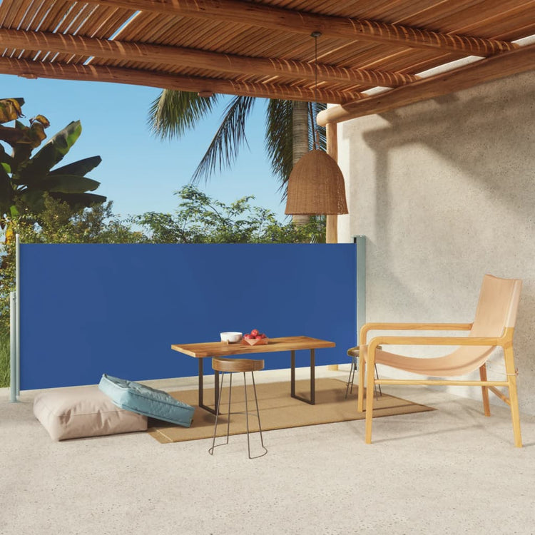Pare-brise Vidaxl extensible 117x300 cm bleu