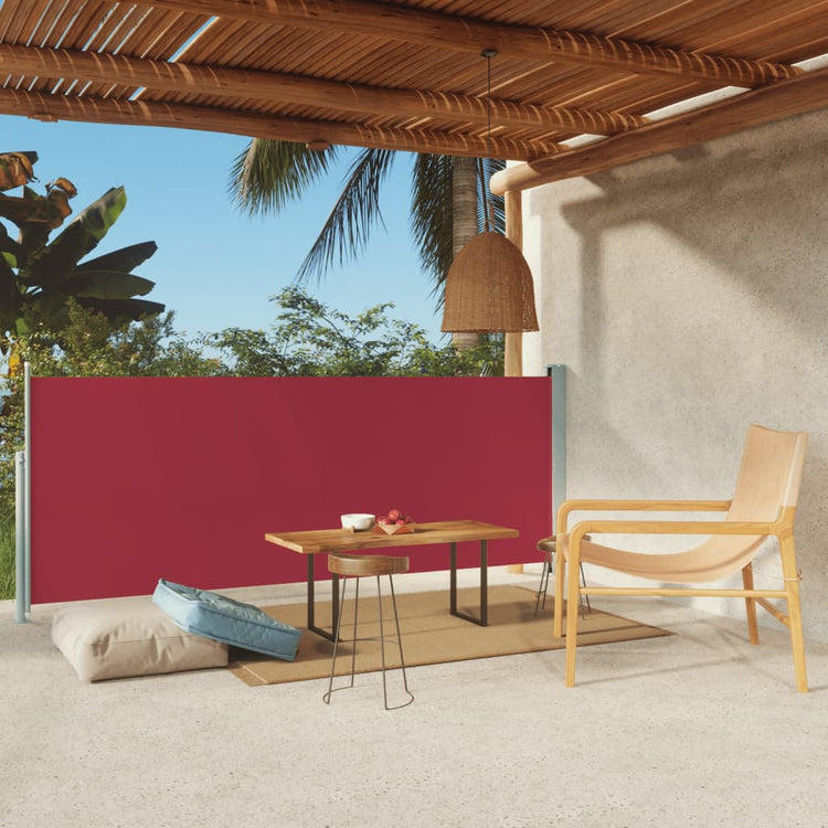 Pare-brise Vidaxl extensible 117x300 cm rouge