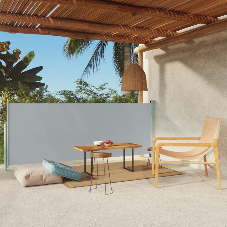 Écran de jardin vidaxl extensible 117x300 cm gris