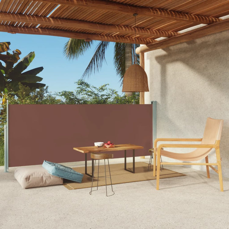 Écran de jardin vidaxl extensible 117x300 cm brun