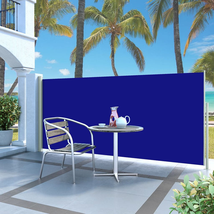 Écran de jardin vidaxl extensible 140x300 cm bleu