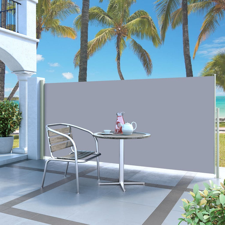 Écran de jardin vidaxl extensible 140x300 cm gris