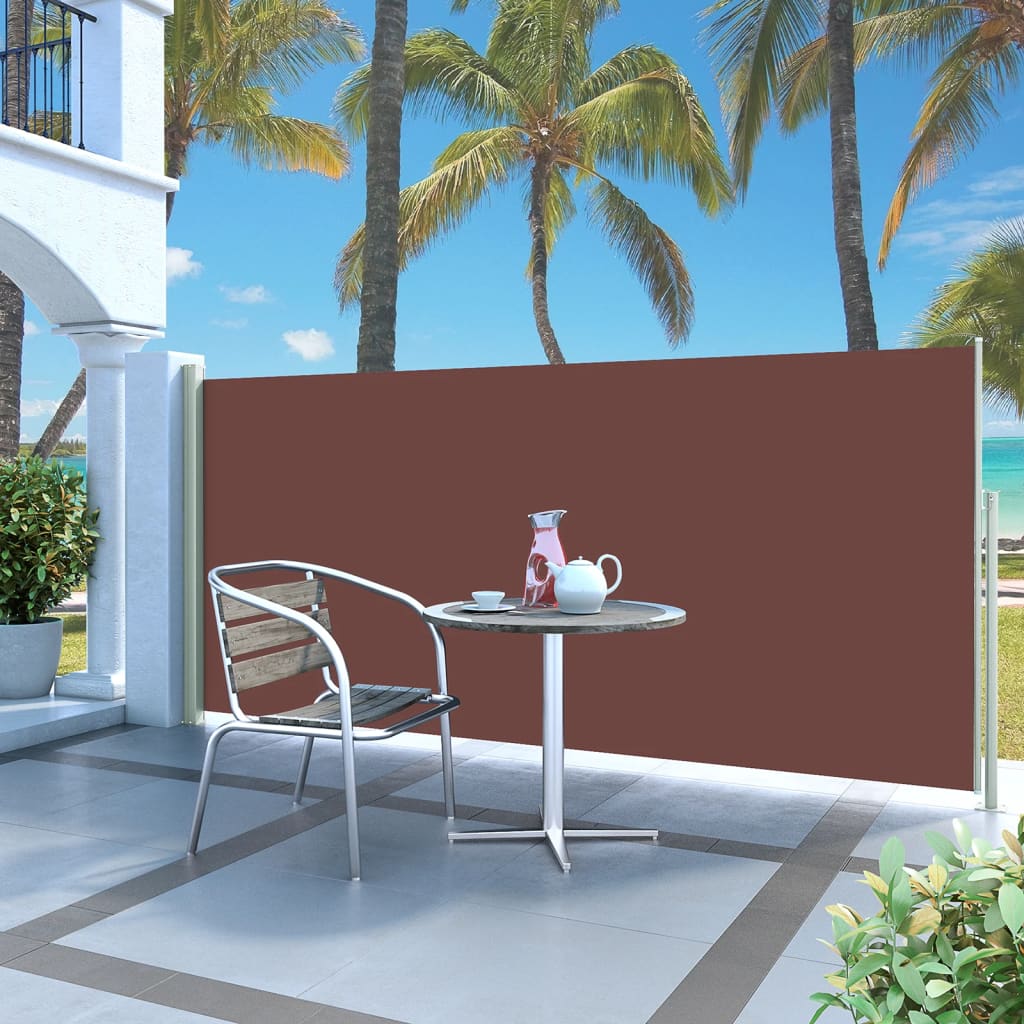 Écran de jardin vidaxl extensible 140x300 cm brun