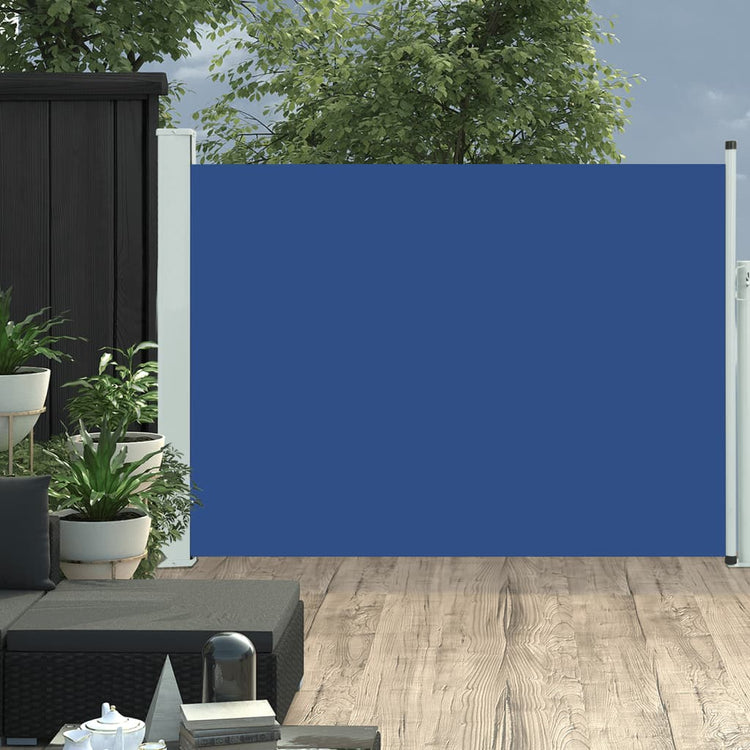 Écran de jardin vidaxl extensible 117x500 cm bleu