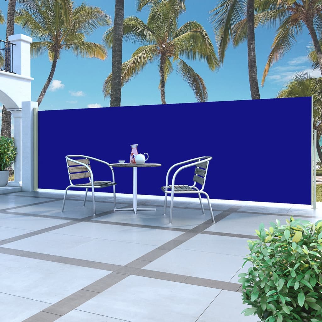 Écran de jardin vidaxl extensible 160x500 cm bleu
