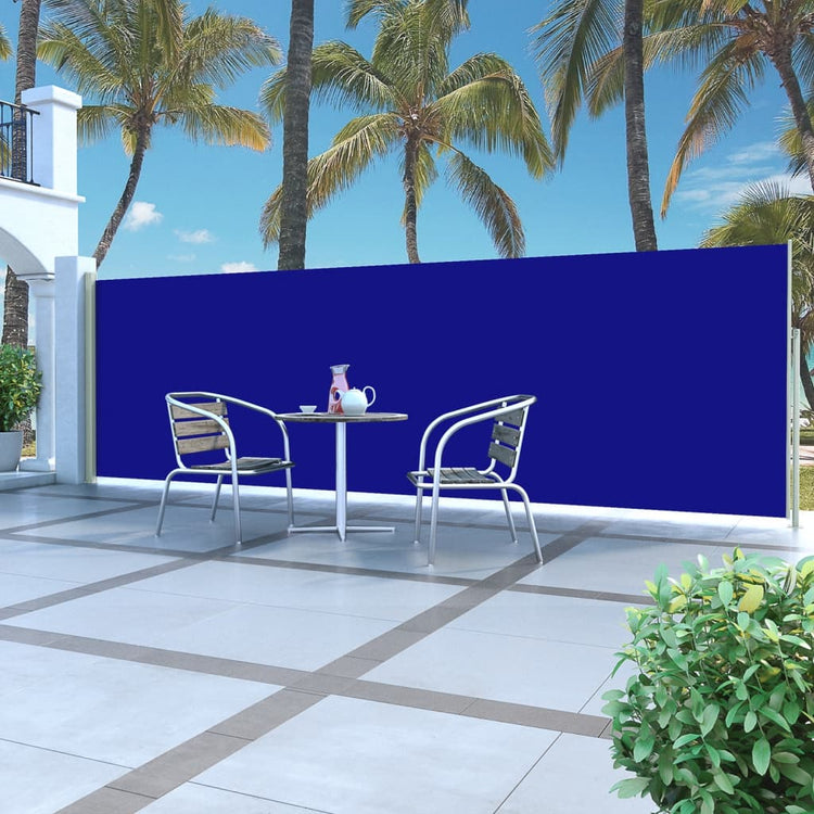 Écran de jardin vidaxl extensible 160x500 cm bleu