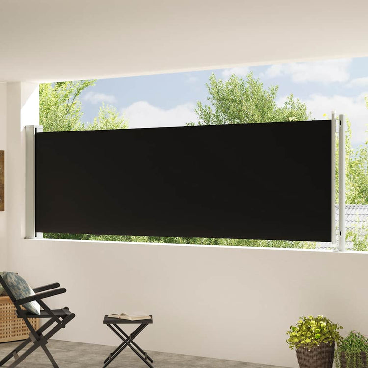 Écran de jardin vidaxl extensible 117x600 cm noir
