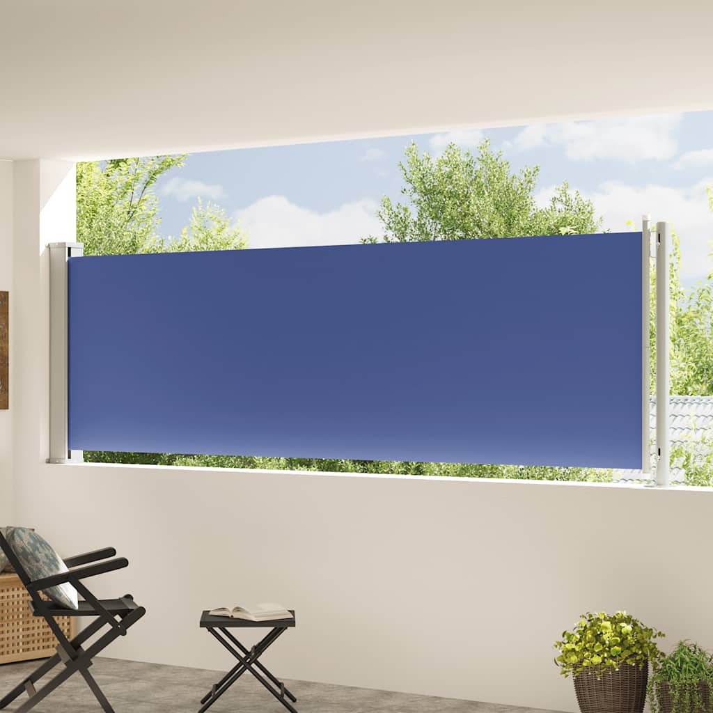 Écran de jardin vidaxl extensible 117x600 cm bleu