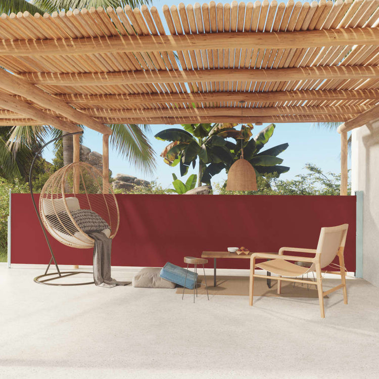 Écran de jardin vidaxl extensible 117x600 cm rouge