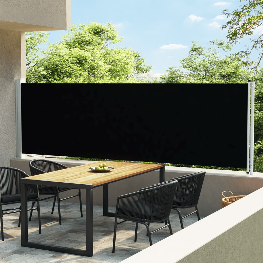 Écran de jardin vidaxl extensible 140x600 cm noir