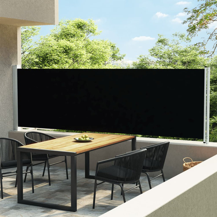 Écran de jardin vidaxl extensible 140x600 cm noir
