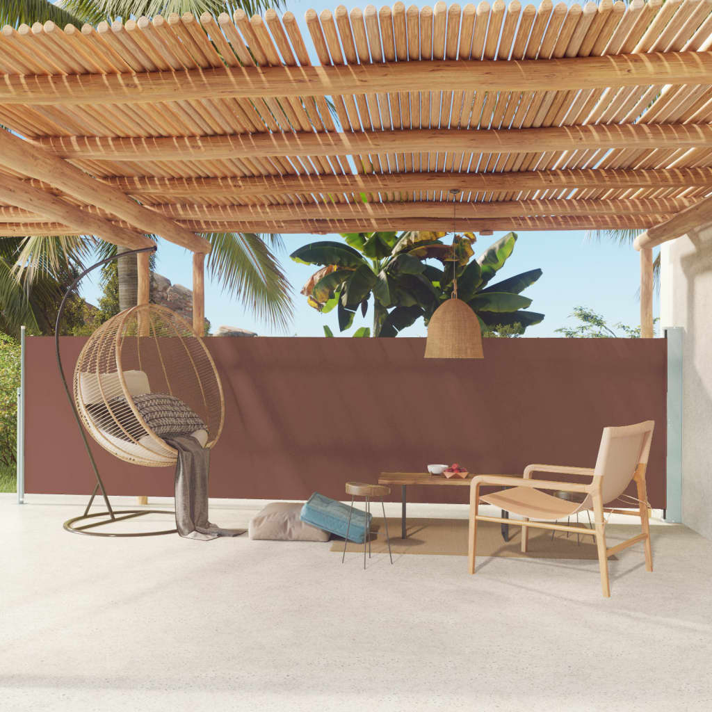 Écran de jardin vidaxl extensible 140x600 cm brun