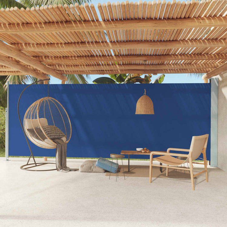 Écran de jardin vidaxl extensible 200x600 cm bleu