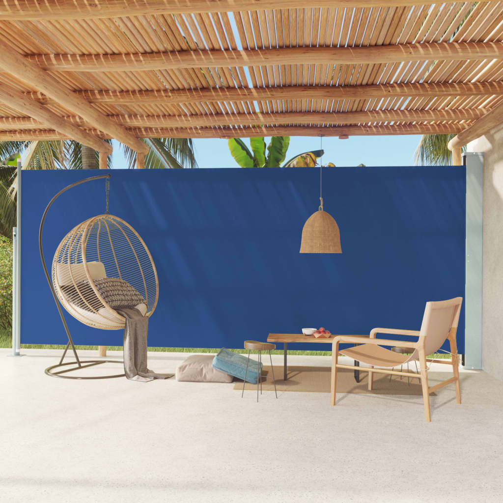 Écran de jardin vidaxl extensible 220x600 cm bleu