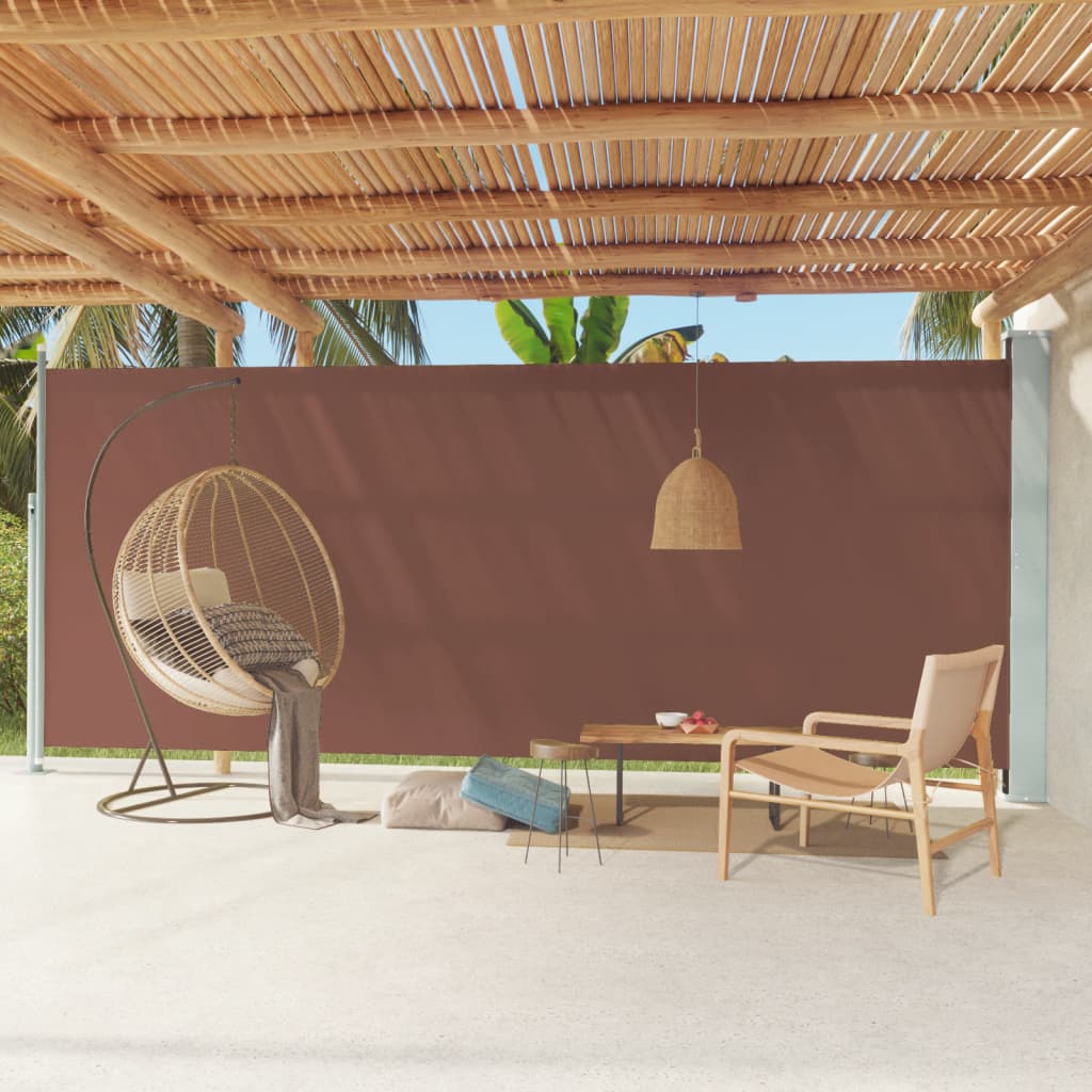 Écran de jardin vidaxl extensible 220x600 cm brun