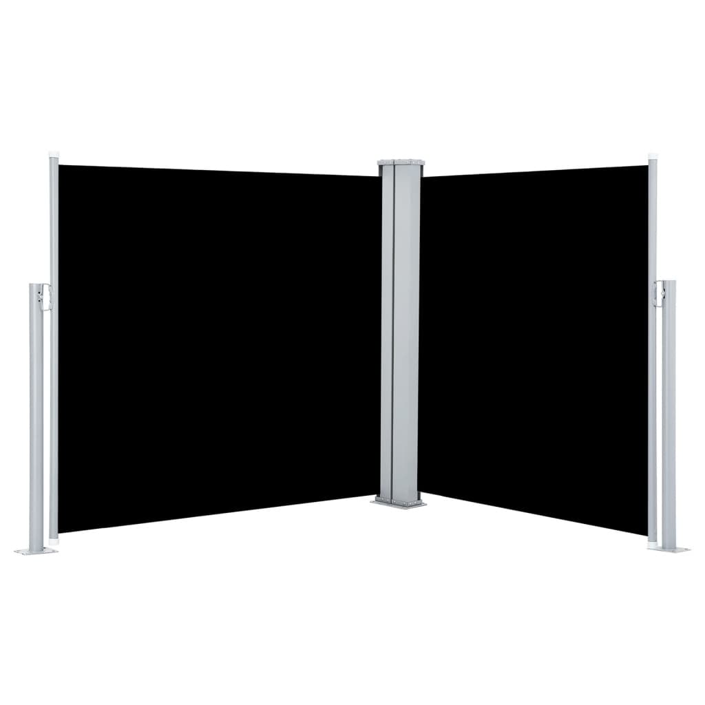 Pare-brise vidaxl extensible 117x600 cm noir