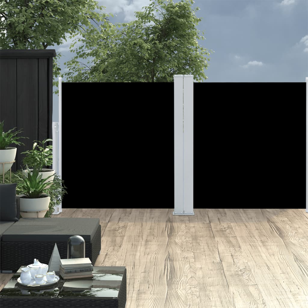 Pare-brise vidaxl extensible 117x600 cm noir