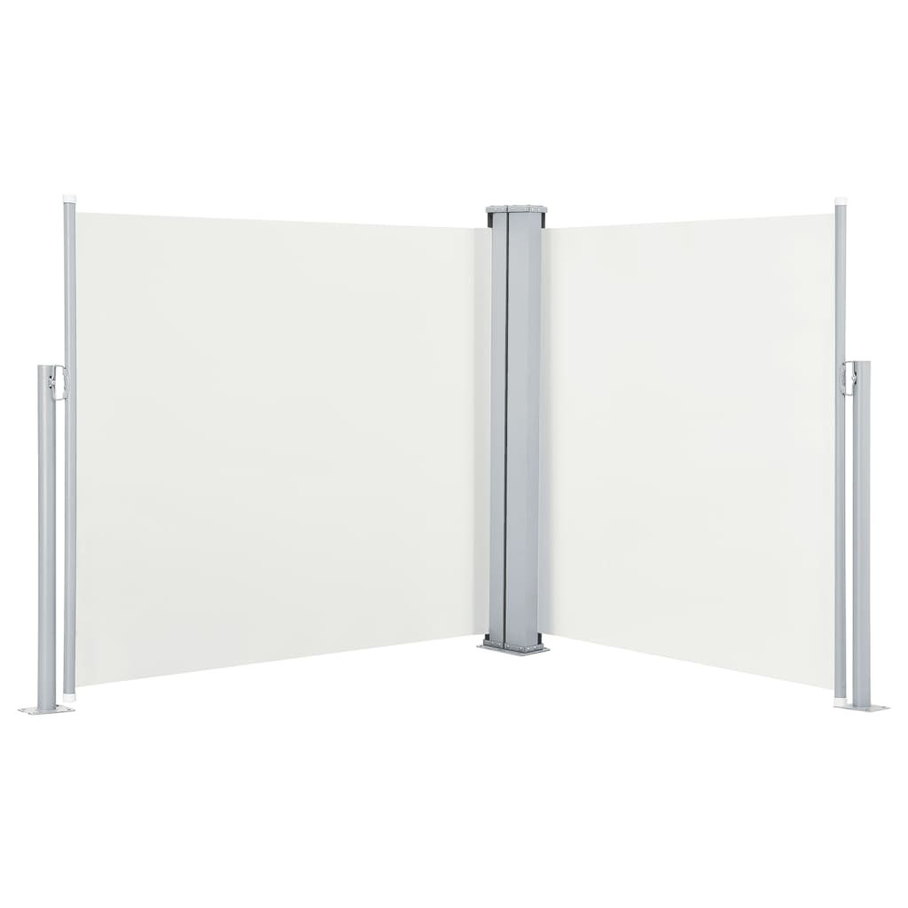 En pare-brise Vidaxl extensible 117x600 cm Crème -Colored