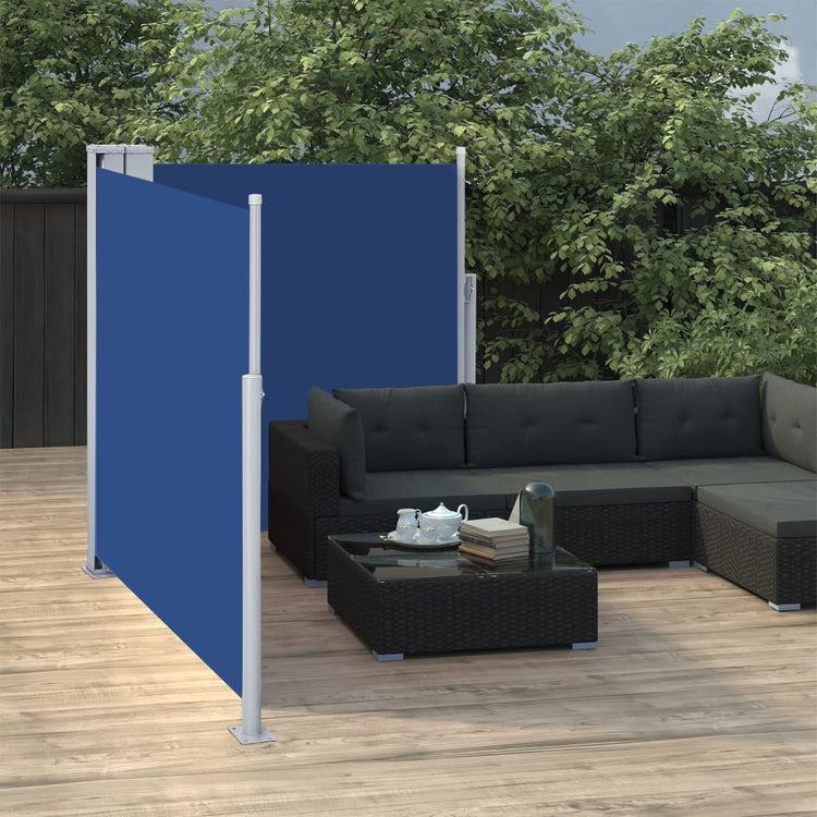 Pare-brise Vidaxl extensible 117x600 cm bleu