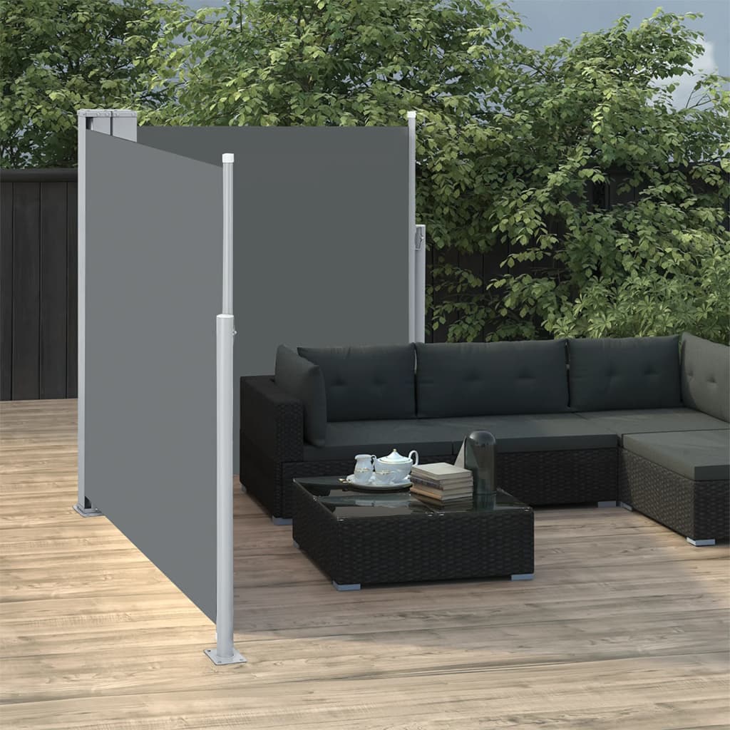 Pare-brise Vidaxl extensible 140x600 cm anthracite