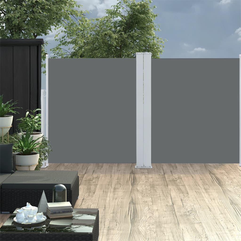 Pare-brise Vidaxl extensible 140x600 cm anthracite