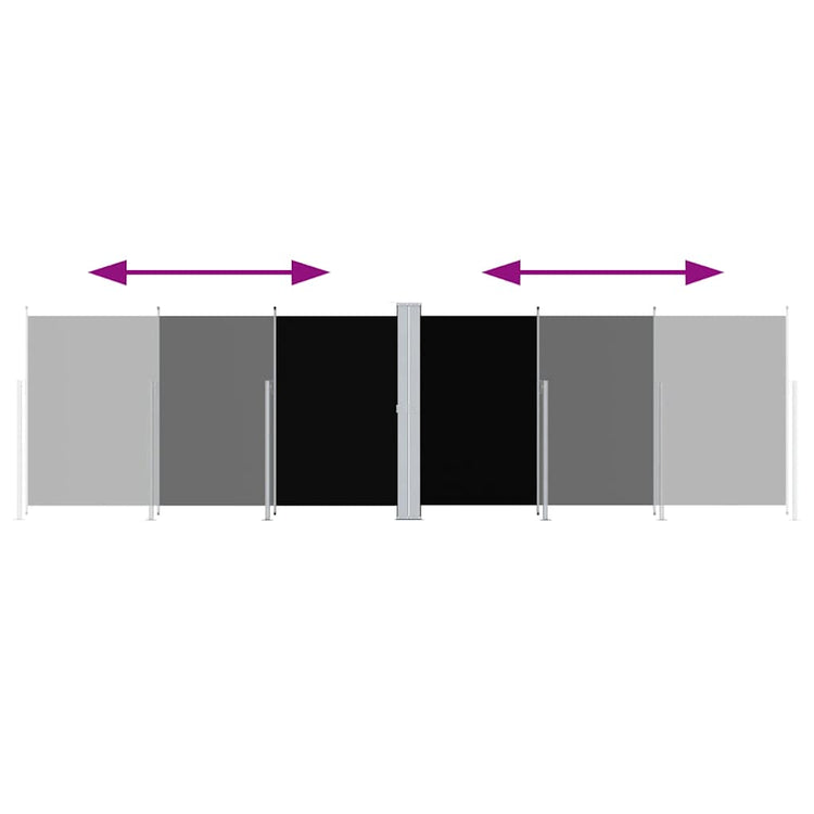 Pare-brise Vidaxl extensible 180x600 cm noir