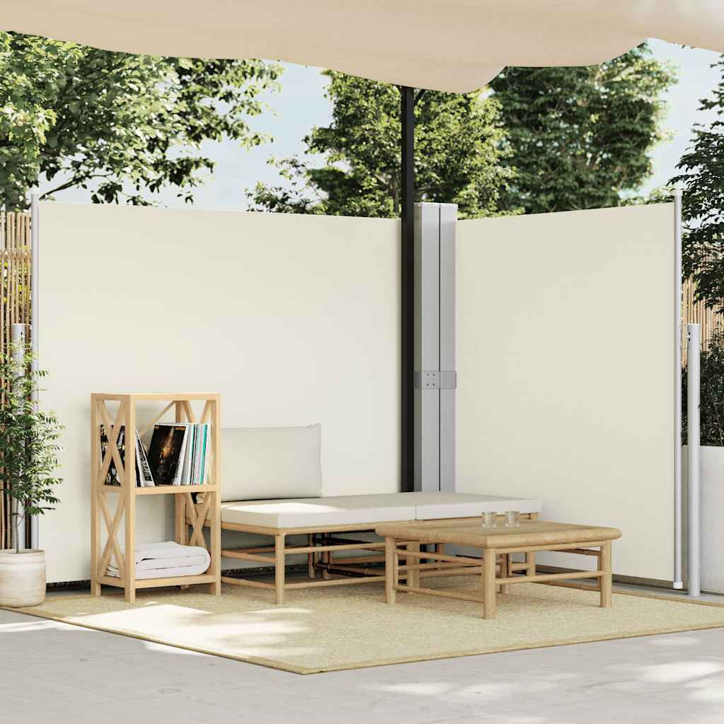 En pare-brise Vidaxl extensible 180x600 cm Crème -Colored