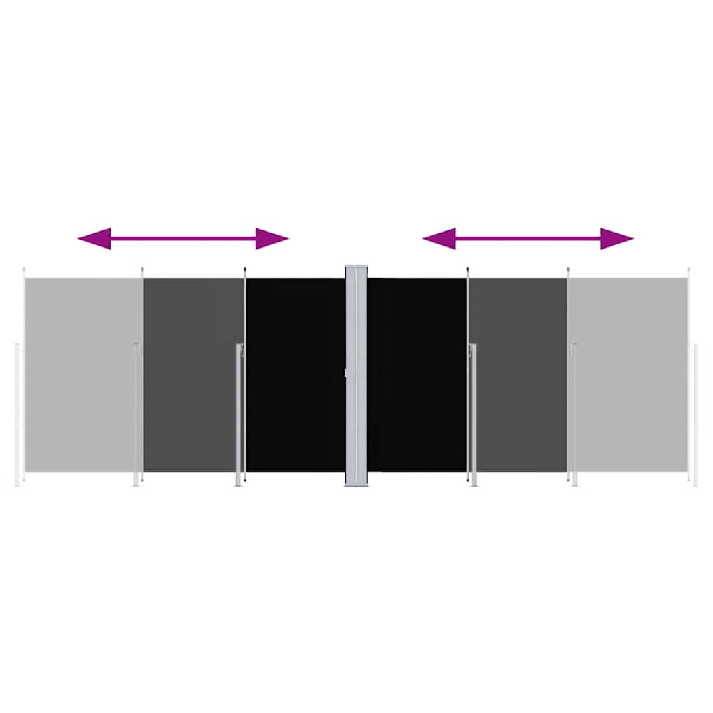 Pare-brise vidaxl extensible 200x600 cm noir
