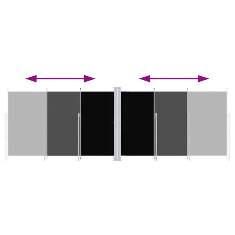 Pare-brise vidaxl extensible 200x600 cm noir