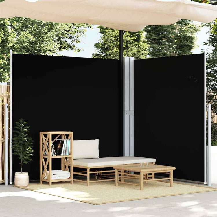 Pare-brise vidaxl extensible 200x600 cm noir
