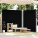 Pare-brise vidaxl extensible 200x600 cm noir