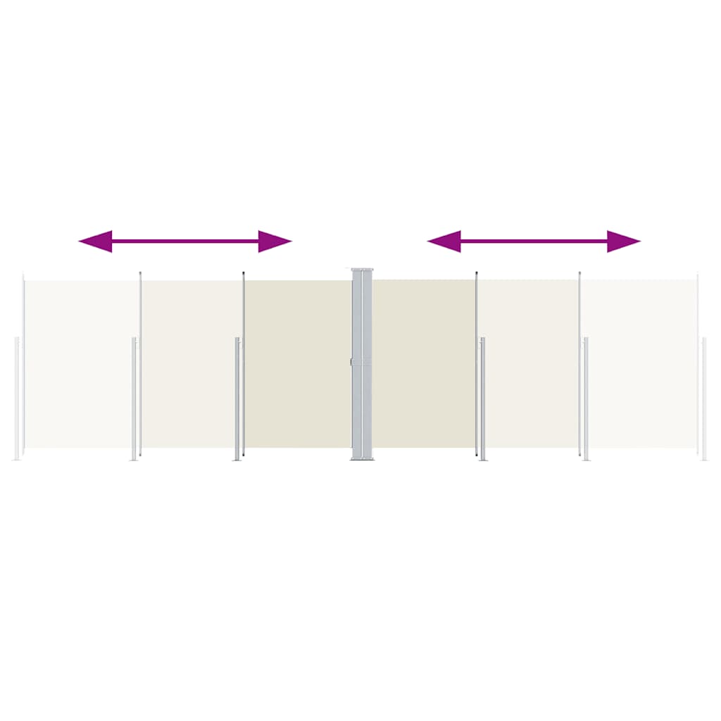 En pare-brise Vidaxl extensible 200x600 cm Crème-Colored
